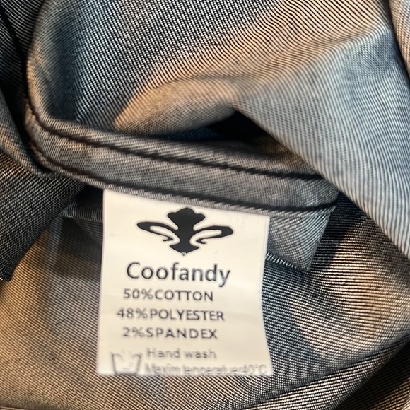 COOFANDY Men's Casual Dress Shirt Button Down — Long-Sleeve Denim. Small. NWT. - Picture 8 of 13